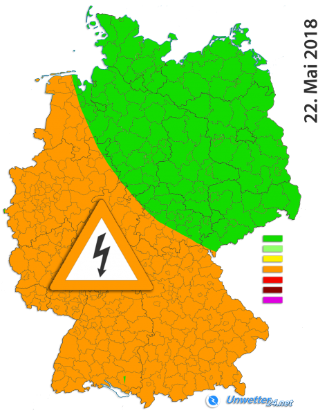 Kräftige Gewitter am 22. Mai 2018