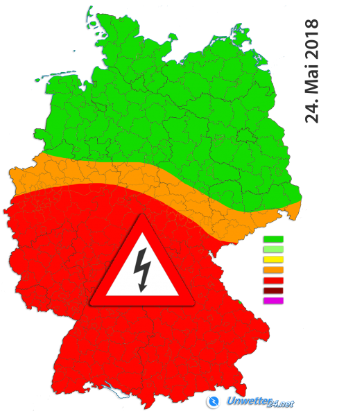 Unwetterlage am 24. Mai 2018