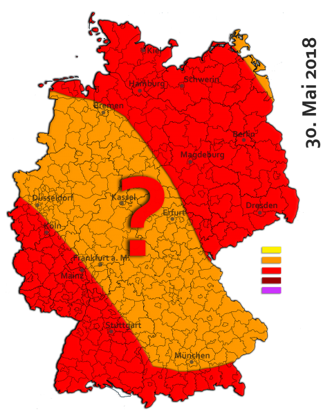 Unwetterlage am 30. Mai 2018