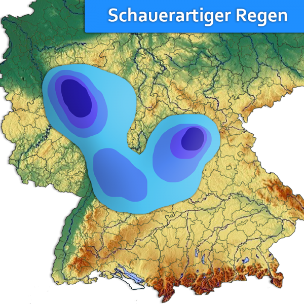 Schauerartiger Regen