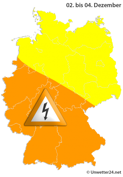 Schauer und Gewitter Anfang Dezember 2018