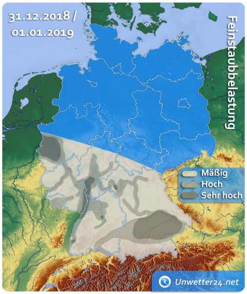 Feinstaubbelastung Neujahr 2018/2019