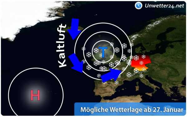 Wetterlage mit Schnee ab Ende Januar 2019