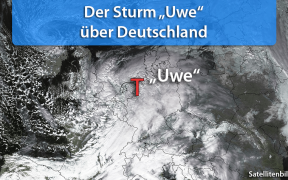 Sturm Uwe 2019 über Deutschland