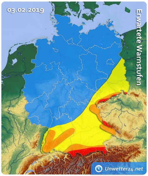 Dauerschneefälle am 03 .Februar 2019