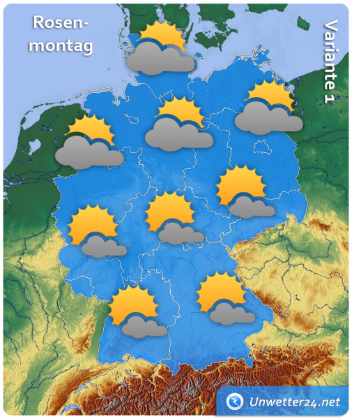 Wetter Rosenmontag 2019 Variante 1