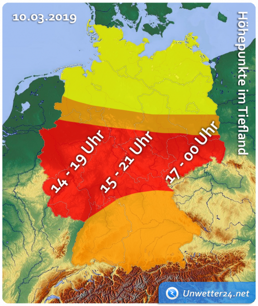 Orkantief Eberhard am 10. März 2019