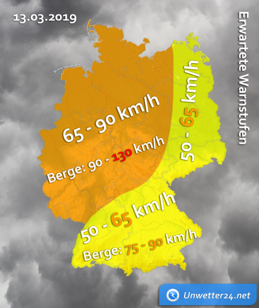 Sturmtief Franz am 13. März 2019