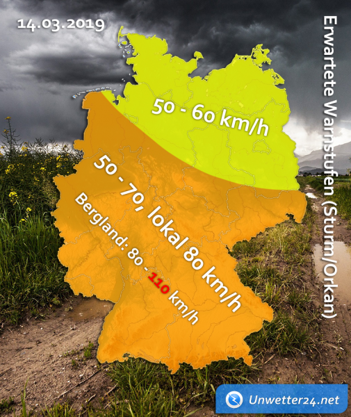 Sturmtief Gebhard am 14. März 2019 Sturm