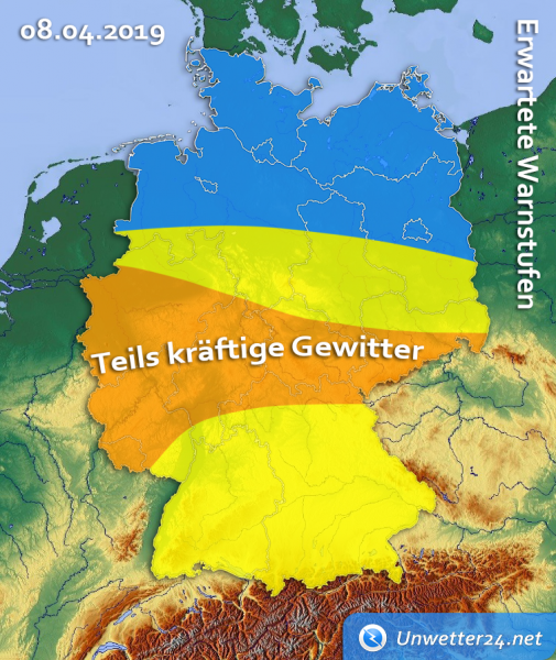 Kräftige Gewitter am 8. April 2019