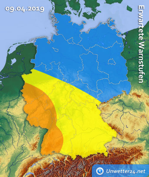 Kräftige Gewitter am 9. April 2019