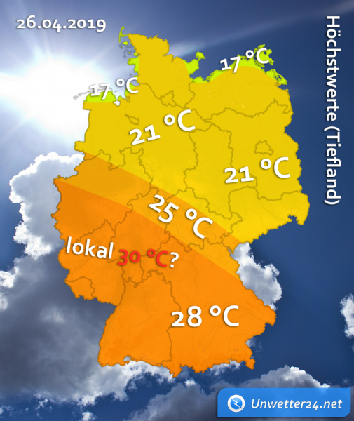 Sommerliche Temperaturen Ende April 2019