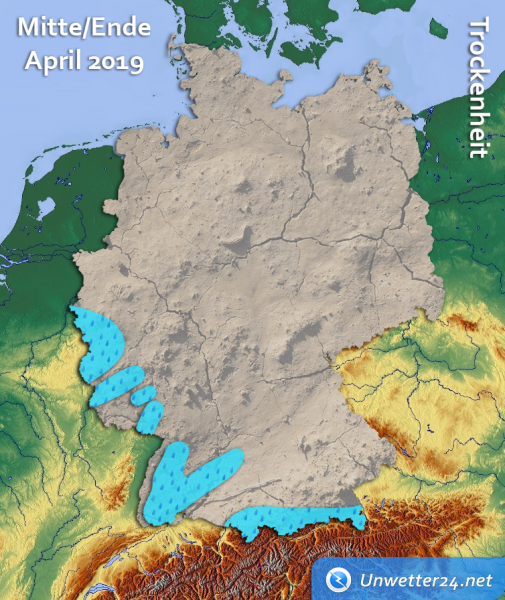 Trockenheit Mitte und Ende April 2019