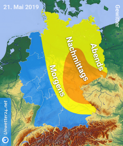 Kräftige Gewitter am 21. Mai 2019