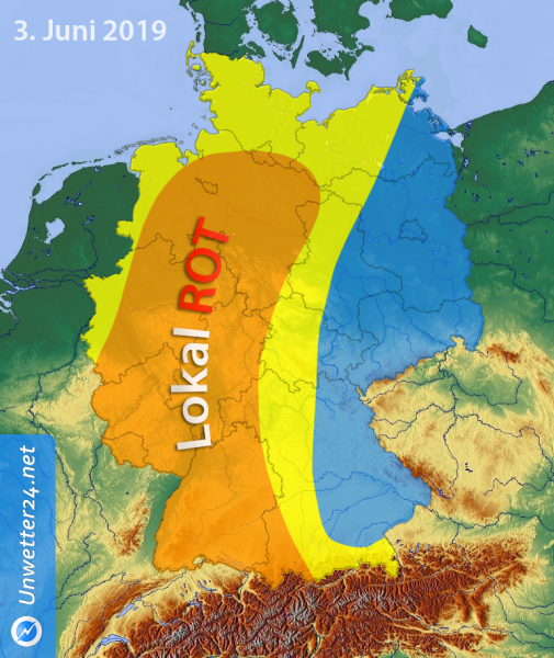 Kräftige Gewitter am 3. Juni 2019