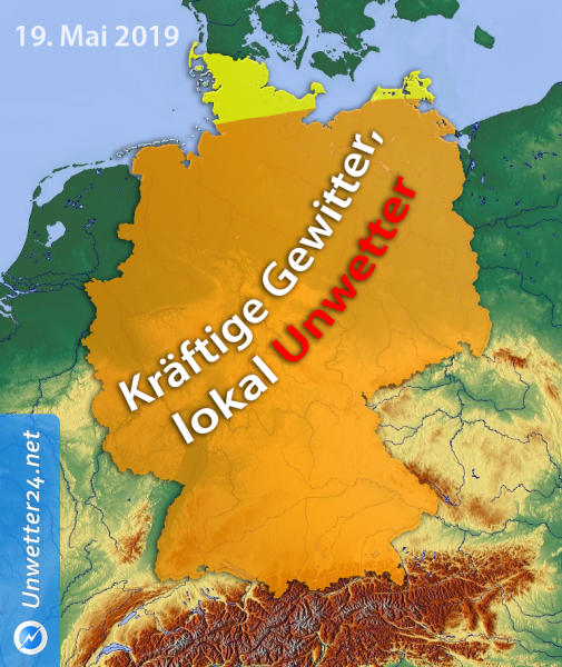 Örtlich unwetterartige Gewitter am 19. Mai 2019