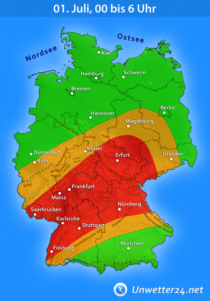 Gewitter Tief Nasir Nacht zum 1. Juli 2019