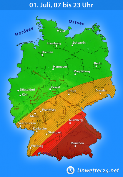 Gewitter Tief Nasir am 1. Juli 2019