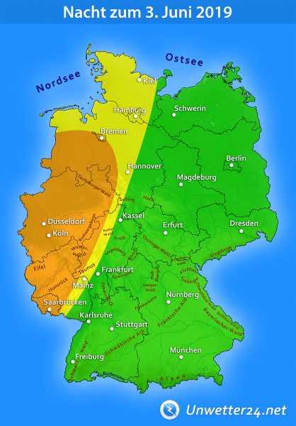 Gewitter in der Nacht zum 3. Juni 2019