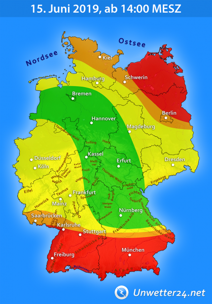 Gewittertief Ludger am 15. Juni 2019