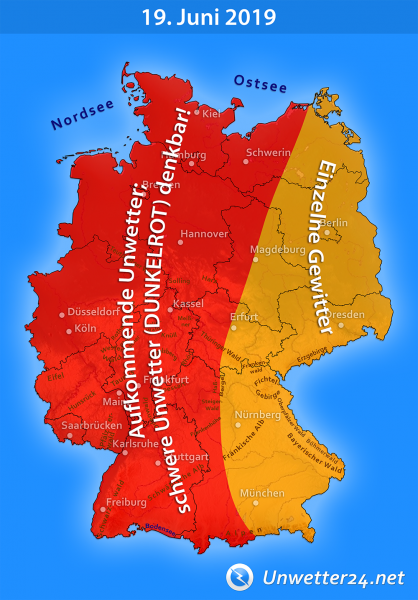 Unwetter durch Tief Momo 19. Juni 2019