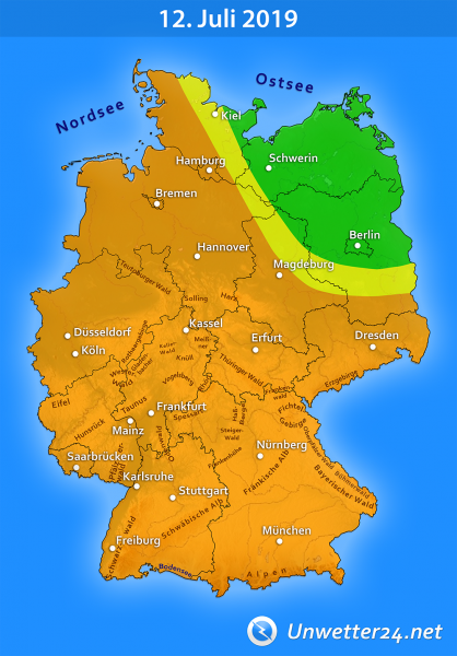 Gewitter durch Tief Quinctilius am 12. Juli 2019