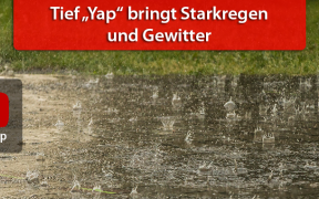 Unwetter durch Tief "Yap" am 9. August 2019