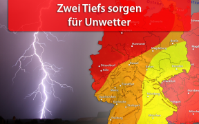 Unwetter durch die Tiefs "Carlo" und "Denis"