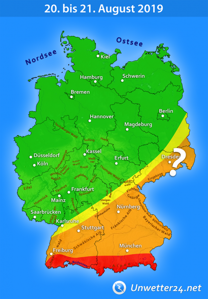 Dauerregen am 20. und 21. August 2019