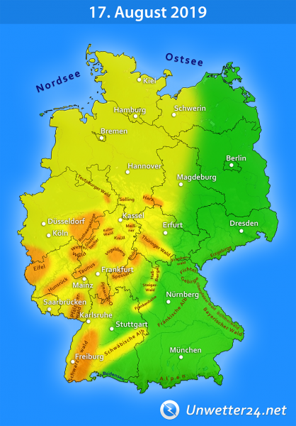 Sturm durch Tief Bernd am 17. August 2019