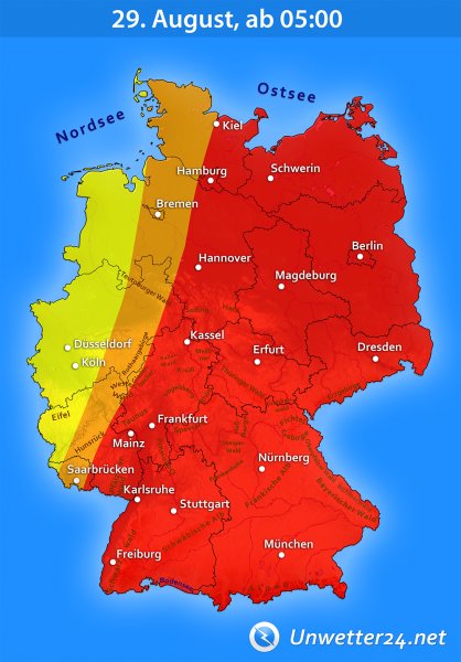 Unwetter Tief Denis am 29. August 2019