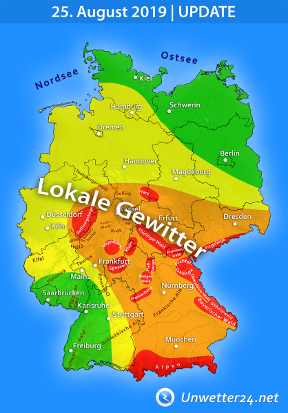 Vereinzelte Gewitter am 25. August 2019