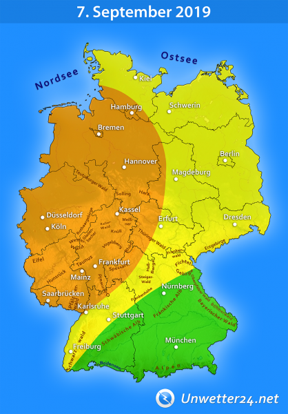 Gewitter durch Tief Götz am 7. September 2019