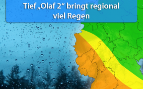 Dauerregen Tief Olaf 2 am 6. Oktober 2019