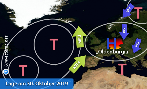 Kaltluft Hoch Oldenburgia Ende Oktober 2019