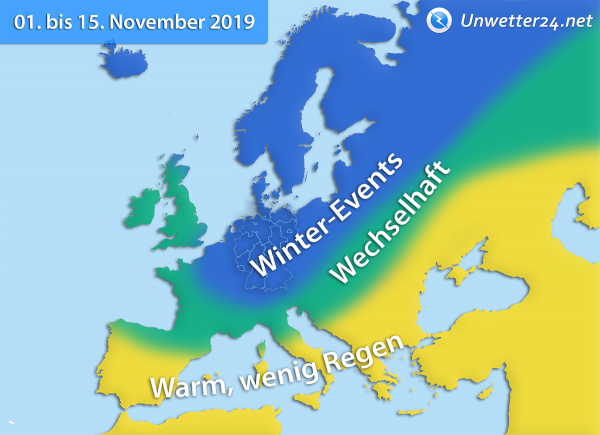 Klimatrend 1. bis 15. November 2019