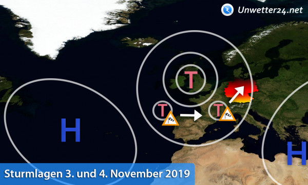 Sturmlagen 3. und 4. November 2019