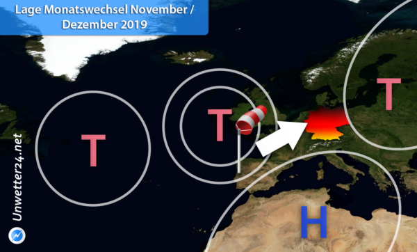 Sturmgefahr Monatswechsel November - Dezember 2019