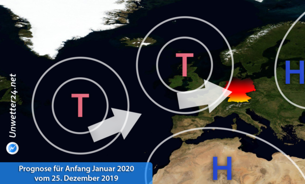 Prognose für Anfang Januar 2020 vom 25. Dezember 2019