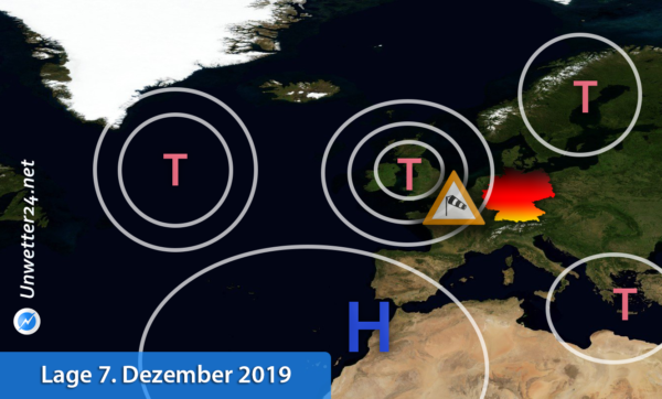 Sturmlage am 2. Advent und 9. Dezember 2019