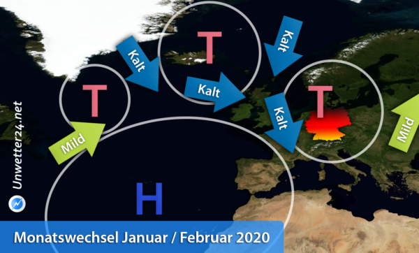 Wintereinbruch Monatswechsel Januar / Februar 2020