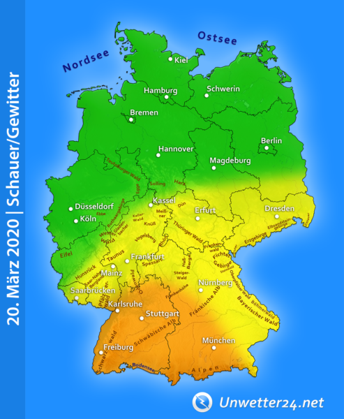 Kräftige Gewitter am 20. März 2020