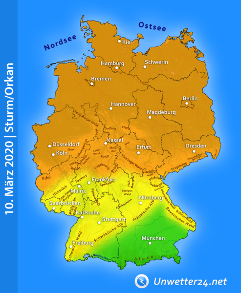 Sturm am 10. März 2020