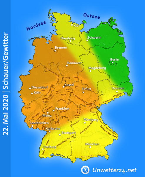 Tief Gudrun Gewitter am 22. Mai 2020