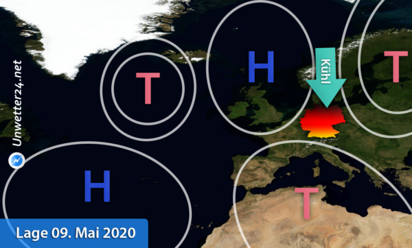 Wetterlage 09. Mai 2020 Europa