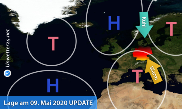 Wetterlage 09. Mai 2020 Europa UPDATE
