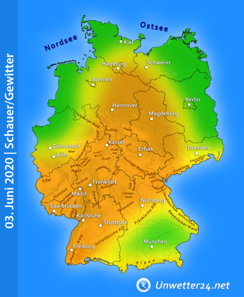 Gewitter Tief „Juliane“ am 3. Juni 2020