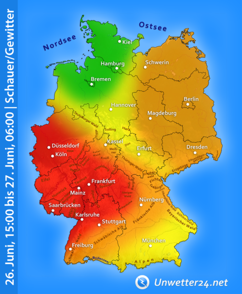 Unwettergefahr 26. und 27. Juni 2020