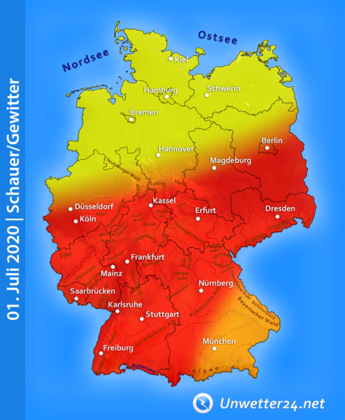 Unwetterlage 01. Juli 2020