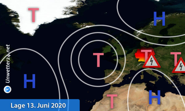 Unwetterlage 13. und 14. Juni 2020 Europa